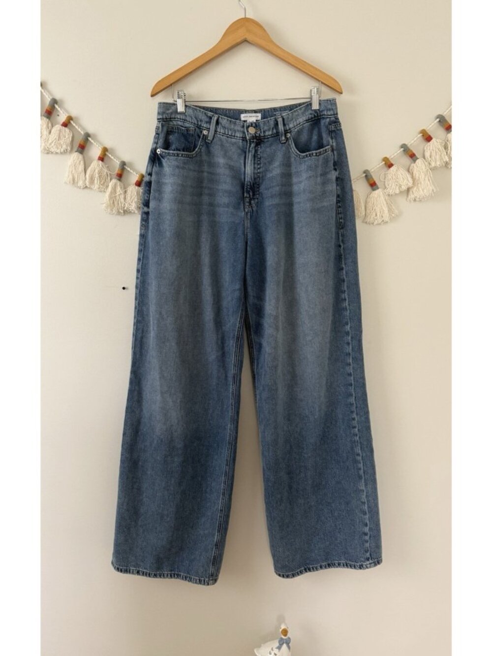 Good American Weightless Good Standard Ease Jeans Mid Rise Indigo Baggy 8/29